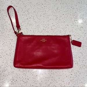 Coach Large Leather Wristlet Like New